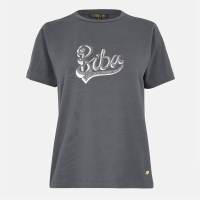 тениска,дамски,топове,biba,logo,t,shirt,grey,leo