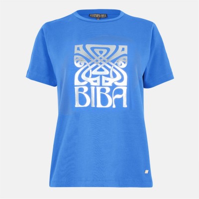 тениска,дамски,топове,biba,logo,t,shirt,blue