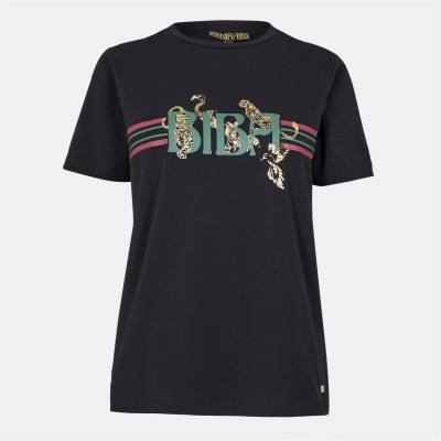 тениска,дамски,топове,biba,logo,t,shirt,animal,black
