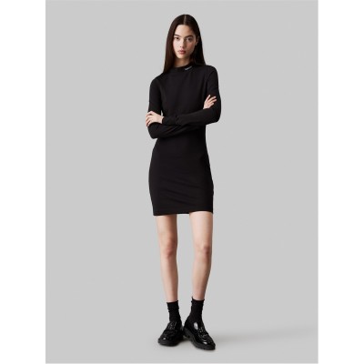 рокля,дамски,поли,и,рокли,calvin,klein,jeans,logo,elastic,milano,dress,black