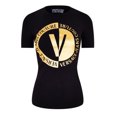 тениска,дамски,тениски,versace,jeans,couture,printed,logo,t,shirt,black,gld,g89