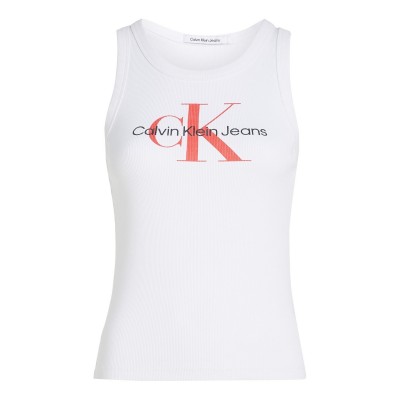 потник,calvin,klein,jeans,archival,monologo,tank,top,bright,white