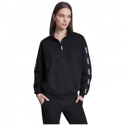 дамски,горнища,с,качулка,дамски,ежедневни,облекла,dkny,dkny,overs,1,4,zip,ld62,black