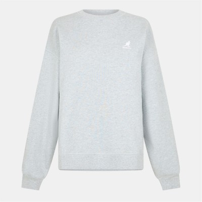 блуза,дамски,горнища,с,качулка,дамски,ежедневни,облекла,kangol,women's,crewneck,sweatshirt,grey,marl