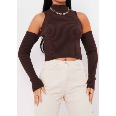 дамски,топове,missy,empire,rib,off,the,shoulder,top,chocolate