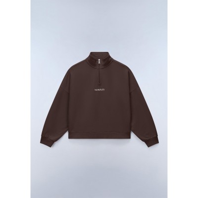 дамски,ежедневни,облекла,napapijri,napa,almas,half,zip,womens,brown