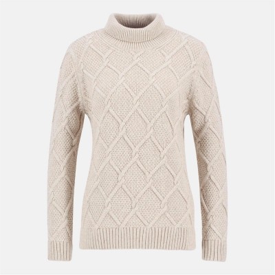 пуловер,дамски,плетени,дрехи,дамски,топове,barbour,burne,roll,neck,jumper,oatmeal