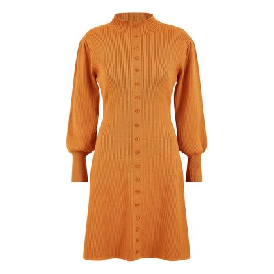 рокля,дамски,поли,и,рокли,дамски,плетени,дрехи,yumi,yumi,mustard,knitted,button,up,midi,dress,burnt,orange