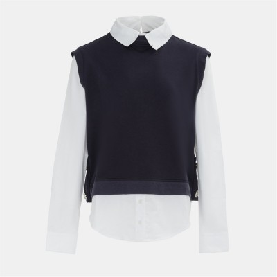 пуловер,дамски,плетени,дрехи,miso,fake,two,piece,jumper,women,navy