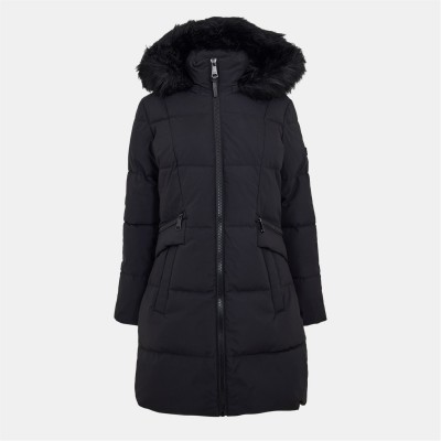 яке,дамски,якета,и,палта,dkny,women's,medium,fur,hood,puffer,jacket,black
