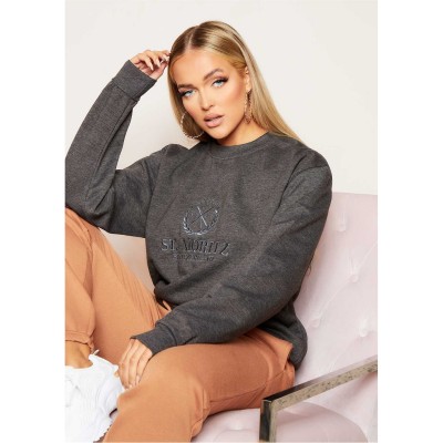 блуза,промоция,на,зимни,облекла,дамски,блузи,missy,empire,moritz,slogan,oversized,sweatshirt,charcoal