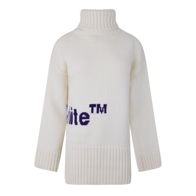 дамска,блуза,off,white,women,s,logo,intarsia,turtleneck,sweater,white,purple