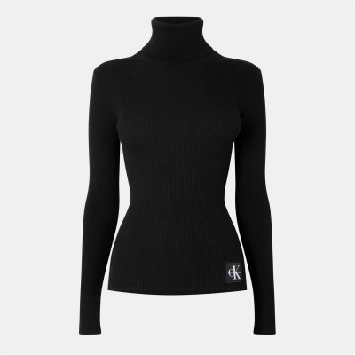 дамски,плетени,дрехи,дамски,топове,calvin,klein,jeans,ckj,wov,roll,neck,ld54,black