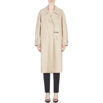 дамски,якета,и,палта,emporio,armani,women's,long,structured,overcoat,sabbia