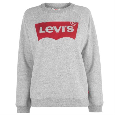 блуза,дамски,пижами,дамски,блузи,levis,relax,logo,sweatshirt,grey