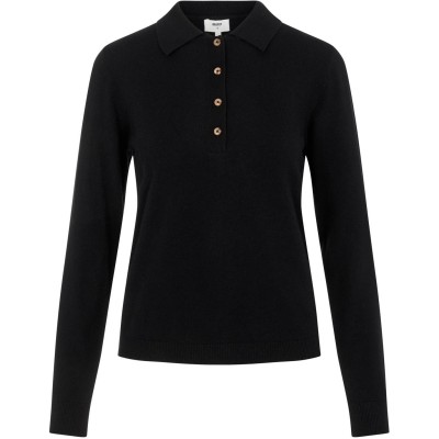 блуза,с,яка,дамски,топове,object,thess,polo,shirt,black
