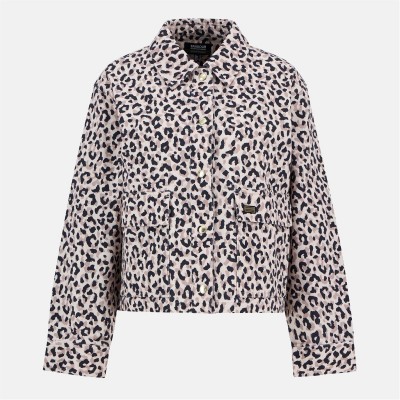 риза,с,дълъг,ръкав,дамски,якета,и,палта,barbour,international,women's,harley,animal,print,cotton,long,sleeve,overshirt,multi