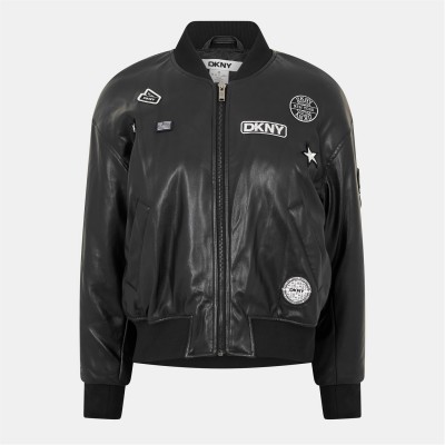 яке,дамски,якета,и,палта,dkny,women's,pin,bomber,jacket,black
