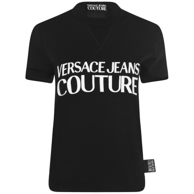 тениска,дамски,тениски,versace,jeans,couture,contrast,logo,t,shirt,black,white899