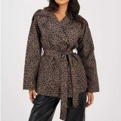 дамски,жилетки,brave,soul,ladies,pollie,trench,coat,leopard