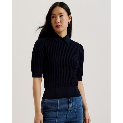дамски,плетени,дрехи,дамски,топове,ted,baker,puff,fited,swtr,ld99,navy