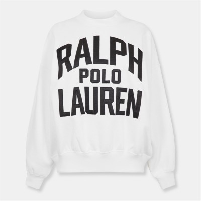 блуза,дамски,горнища,с,качулка,дамски,ежедневни,облекла,polo,ralph,lauren,women's,graphic,crew,sweatshirt,white