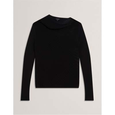 дамски,плетени,дрехи,дамски,топове,ted,baker,ted,ls,sheer,knit,ld54,black