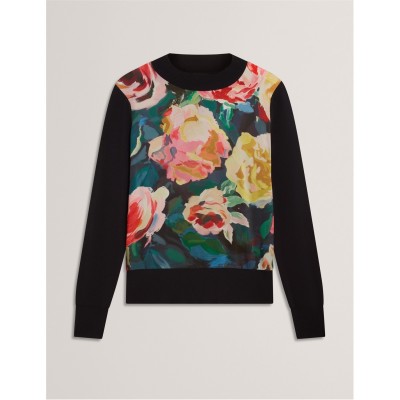 дамски,плетени,дрехи,дамски,топове,ted,baker,ted,woven,front,top,ld54,navy