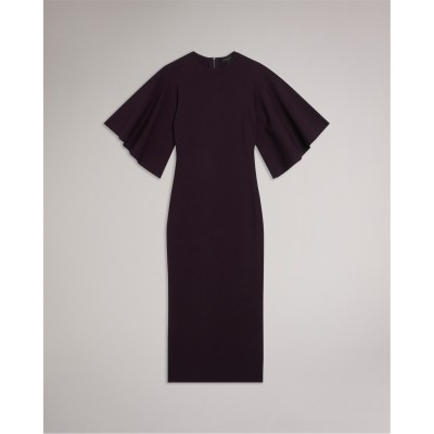 рокля,дамски,поли,и,рокли,дамски,плетени,дрехи,ted,baker,flute,midaxi,dress,dk,red