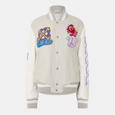 яке,дамски,якета,и,палта,off,white,women's,contemporary,varsity,jacket,green,multi