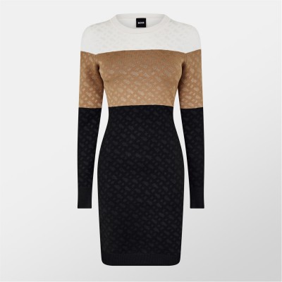 рокля,дамски,поли,и,рокли,дамски,плетени,дрехи,boss,fiarami,knitted,dress,med,beige