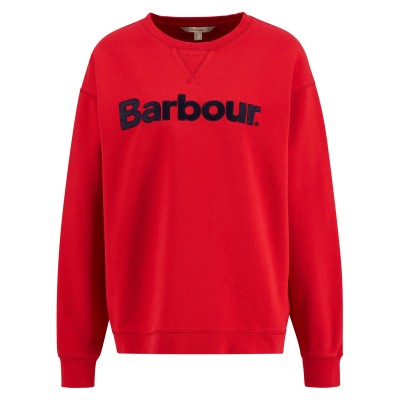 дамска,блуза,barbour,womens,hartland,logo,sweatshirt,poppy,red