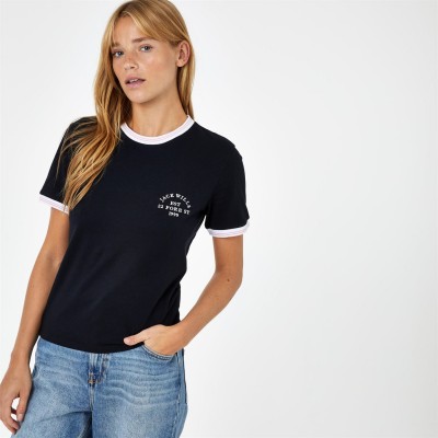 тениска,дамски,топове,jack,wills,trinkey,ringer,t,shirt,black