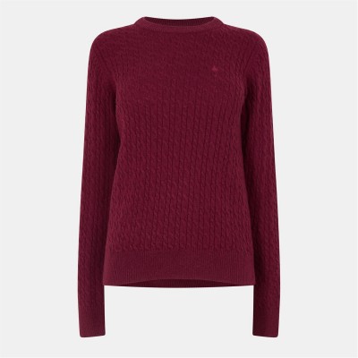 пуловер,дамски,плетени,дрехи,jack,wills,tinsbury,merino,wool,blend,cable,knitted,jumper,women,burgundy