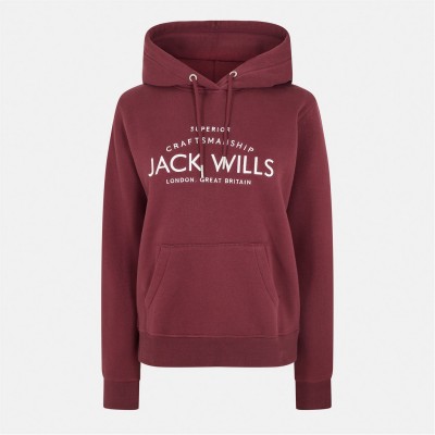 суичър,промоция,на,зимни,облекла,дамски,горнища,с,качулка,jack,wills,hunston,graphic,logo,hoodie,burgundy
