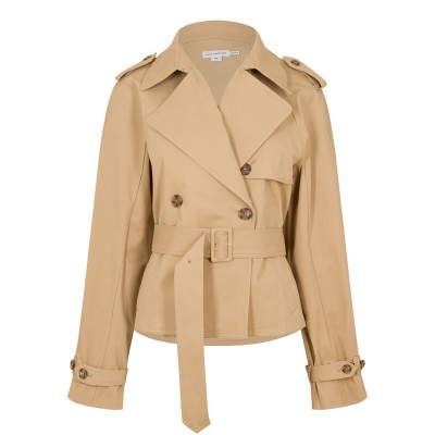 дамски,якета,и,палта,good,american,women's,cropped,trench,coat,sandy,fawn