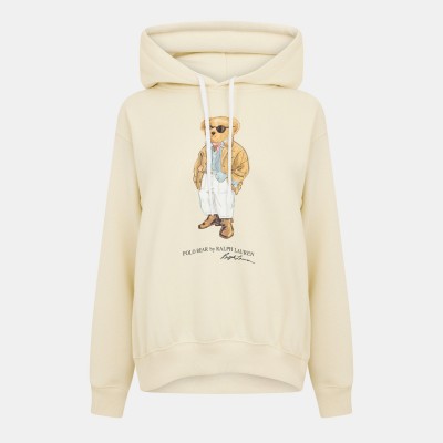 дамски,суичър,дамски,ежедневни,облекла,polo,ralph,lauren,women,s,bear,pull,over,hoodie,parchment,cream