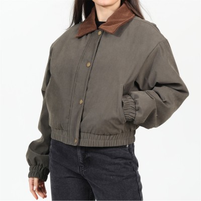 дамско,яке,brave,soul,womens,bomber,jacket,with,corduroy,collar,khaki