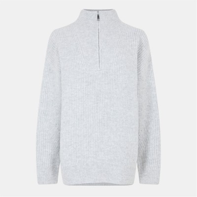 пуловер,дамски,плетени,дрехи,дамски,облекла,размер,jack,wills,high,neck,zip,knitted,jumper,grey,marl