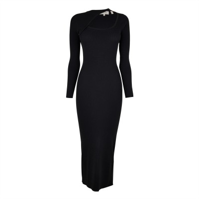 рокля,дамски,плетени,дрехи,jack,wills,slash,midi,dress,ld44,black