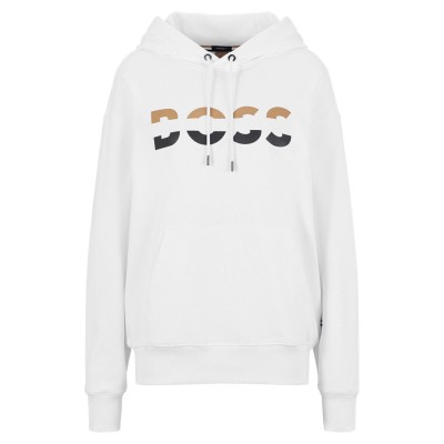 дамски,суичър,дамски,ежедневни,облекла,boss,women,s,iconic,hoodie,printed,logo,design,white,100