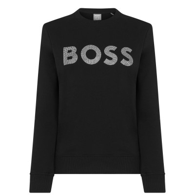 блуза,дамски,горнища,с,качулка,дамски,ежедневни,облекла,boss,diamante,logo,sweatshirt,black,001