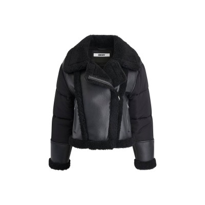 дамски,якета,и,палта,dkny,faux,fur,jkt,ld64,black,black