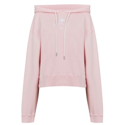 суичър,дамски,пижами,дамски,блузи,replay,logo,hoodie,soft,pink,664
