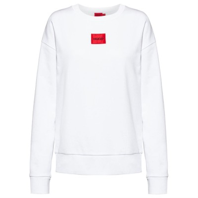 блуза,дамски,пижами,дамски,блузи,hugo,red,label,crew,neck,sweater,white,100