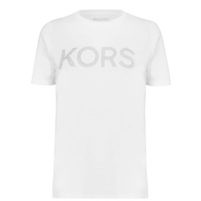 тениска,дамски,топове,michael,michael,kors,stud,crew,neck,t,shirt,white