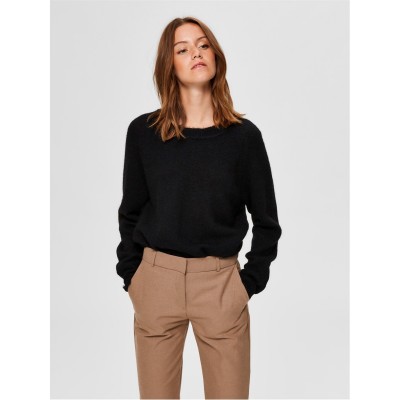 дамски,плетени,дрехи,selected,femme,lulu,knit,top,black
