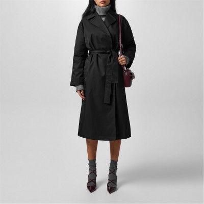 дамски,якета,и,палта,calvin,klein,ls,cotton,trench,coat,black,archroma