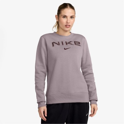 поларена,блуза,дамски,блузи,nike,sportswear,phoenix,fleece,women's,standard,logo,crew,neck,sweatshirt,pink