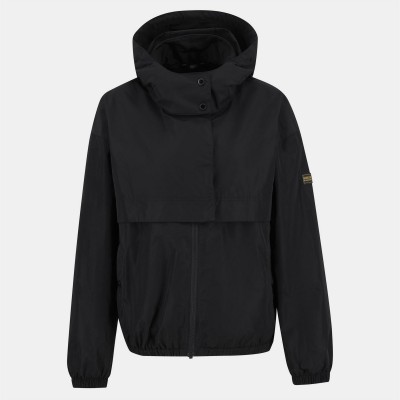 дамски,якета,и,палта,barbour,international,women,s,lolita,showerproof,long,sleeve,concealed,hood,rain,anorak,black